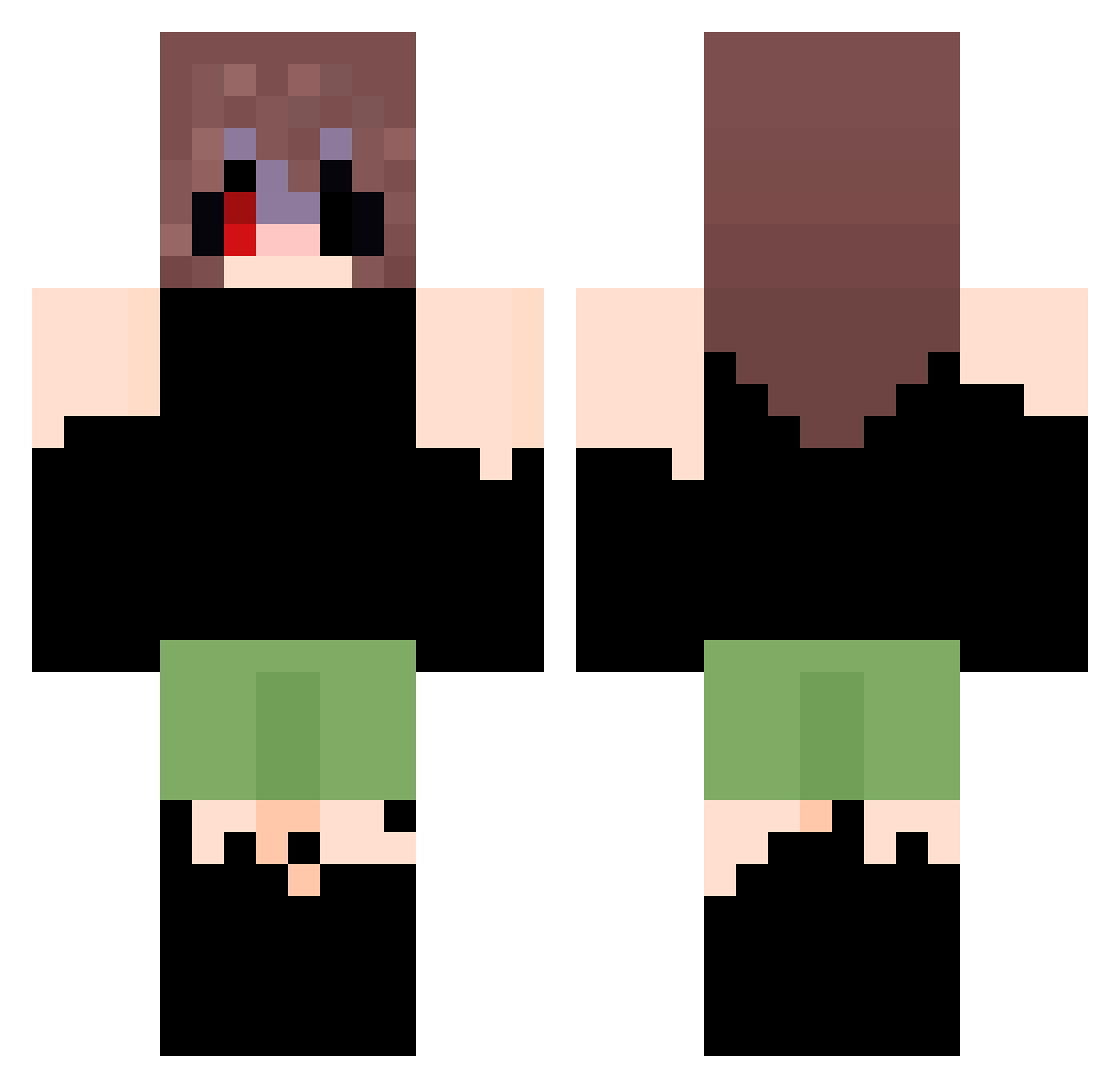 SpringTwT Minecraft skin, front and back view