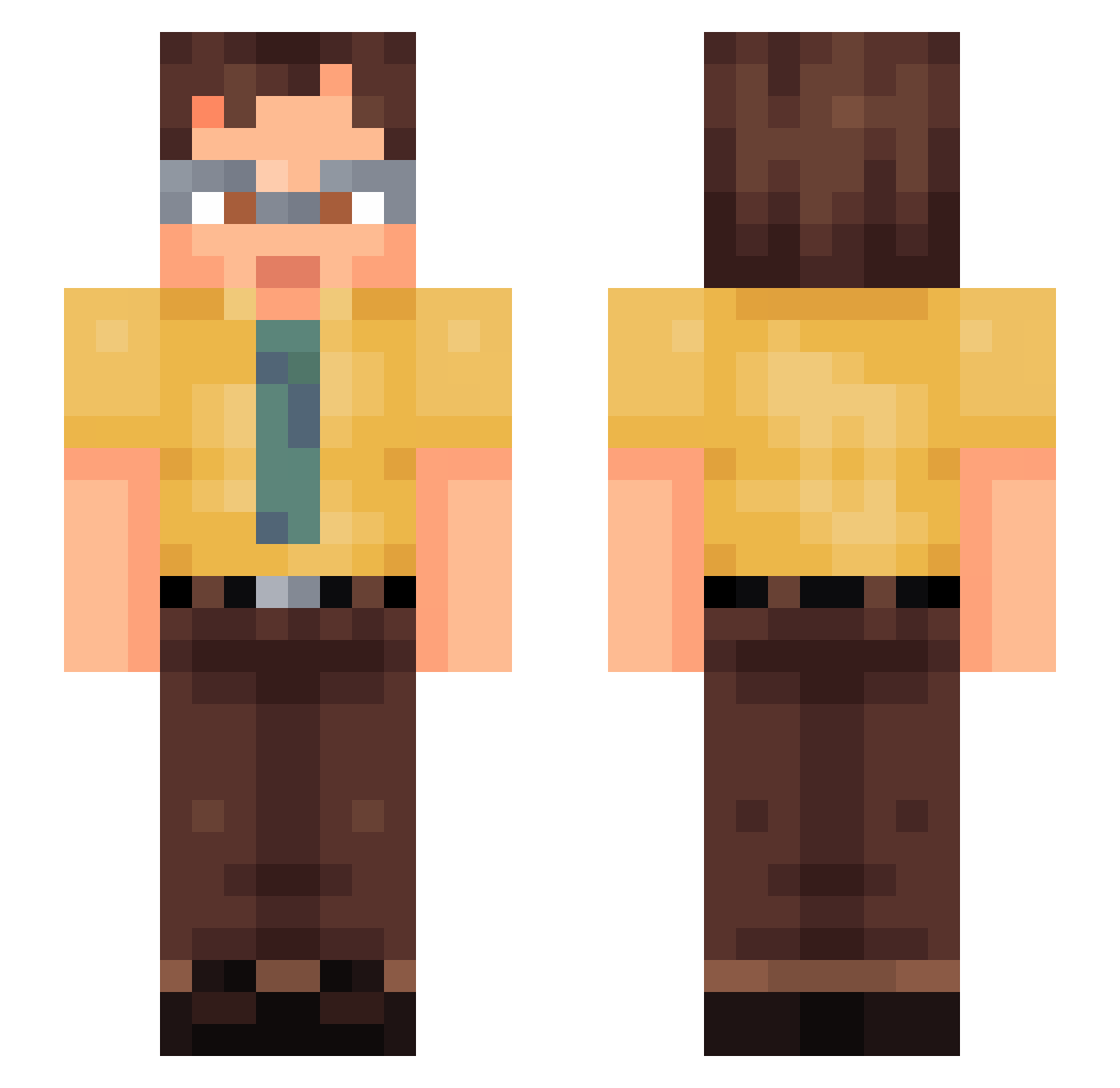 BubbaBae Minecraft skin, front and back view