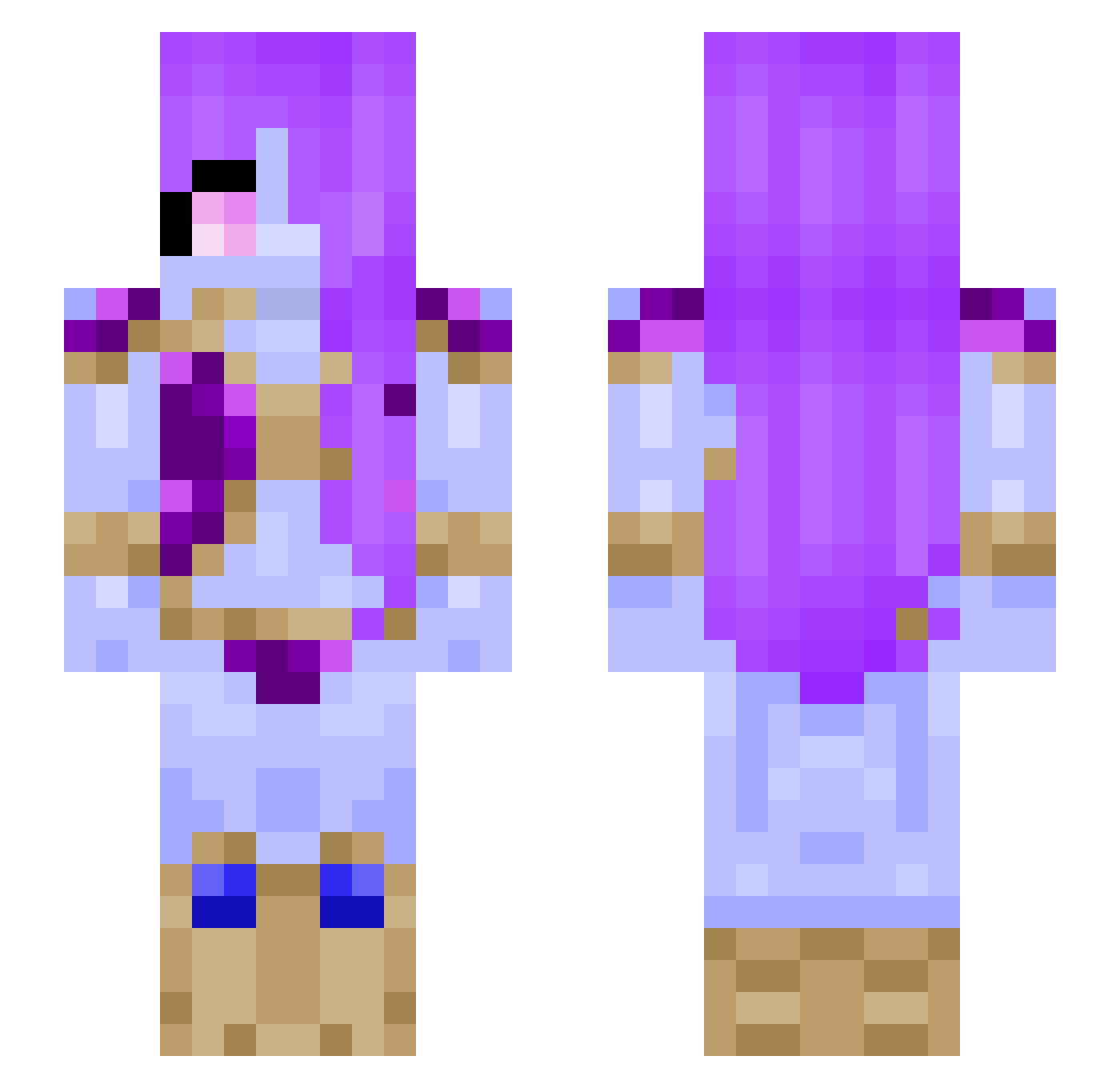 Tooth_Muffin Minecraft skin, front and back view