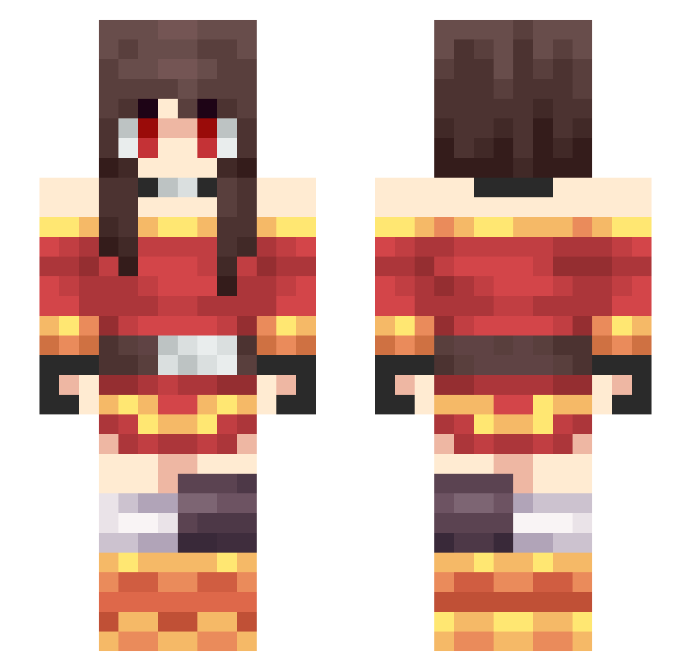 Zykrit Minecraft skin, front and back view