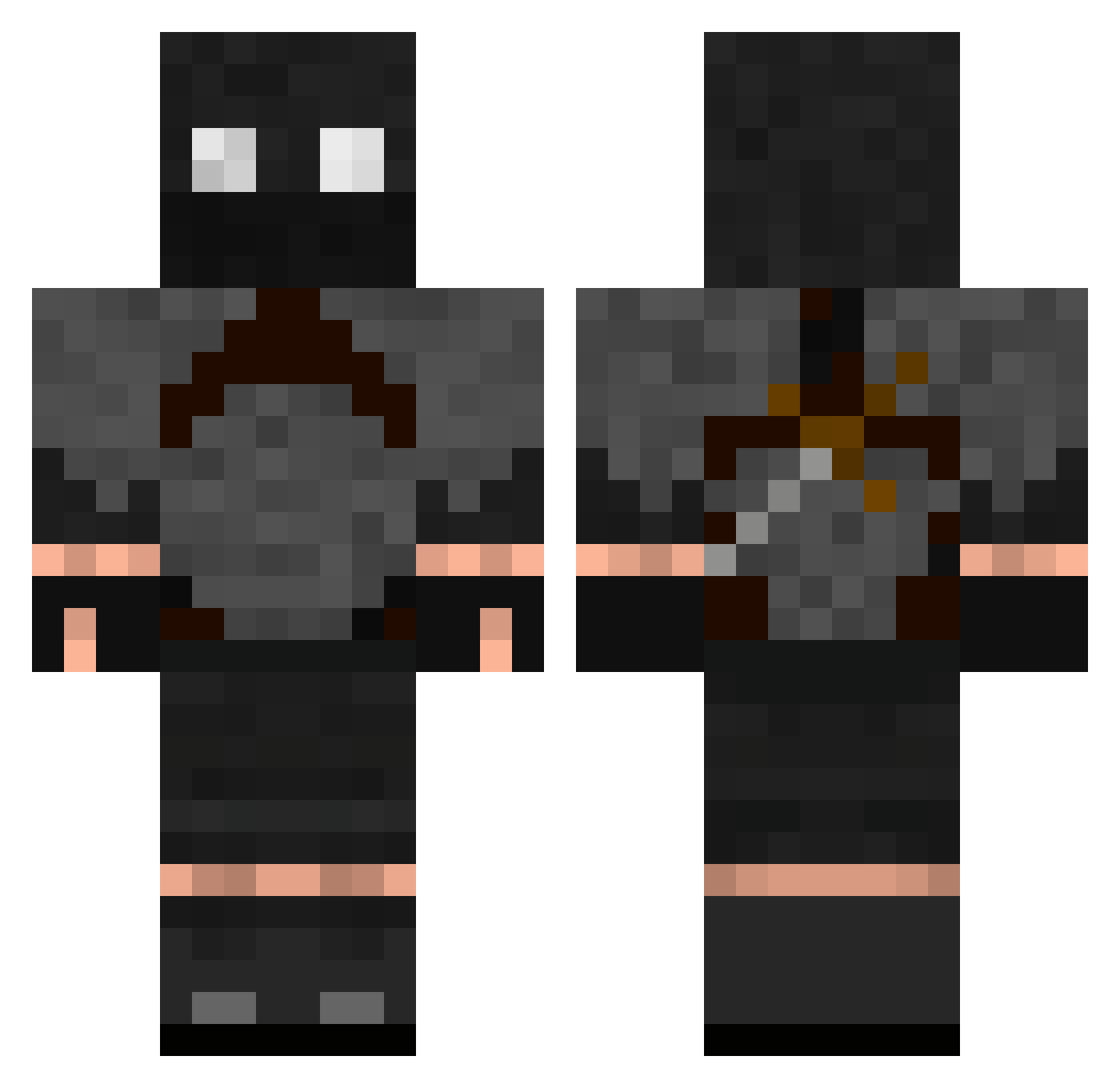 Exples Minecraft skin, front and back view