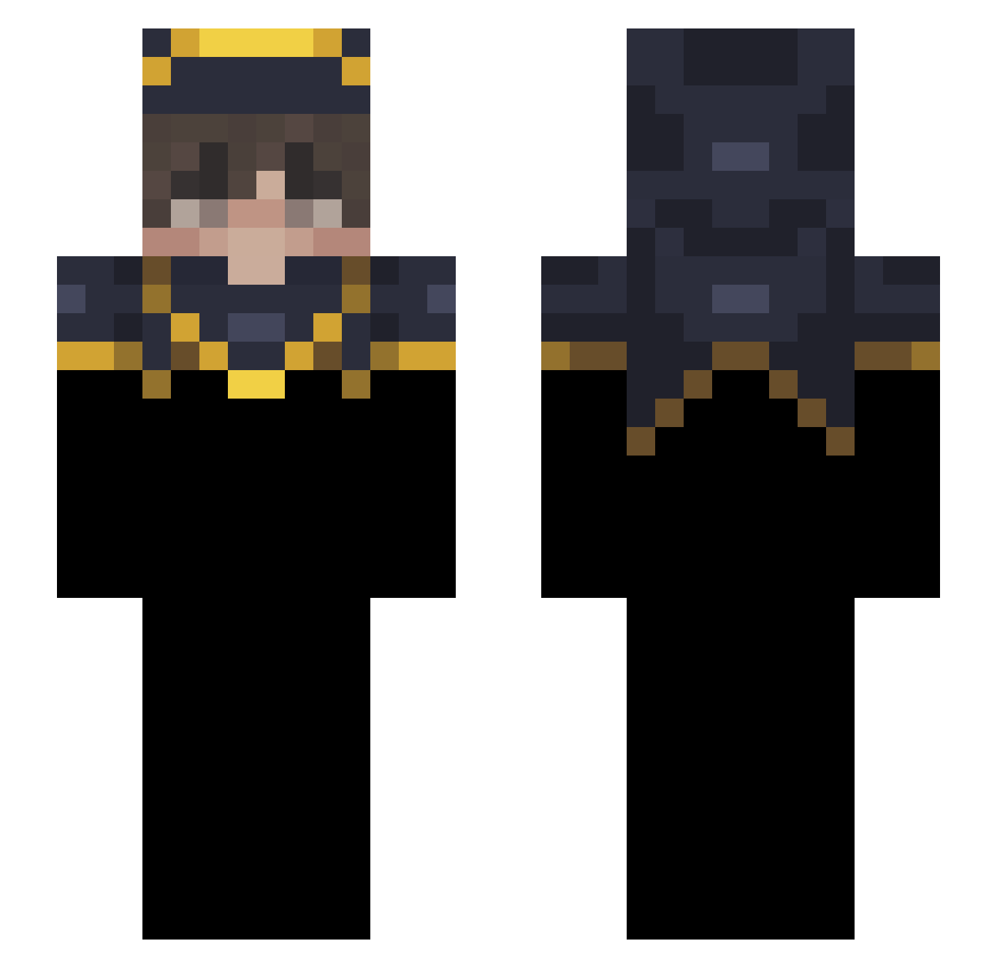 mezo Minecraft skin, front and back view