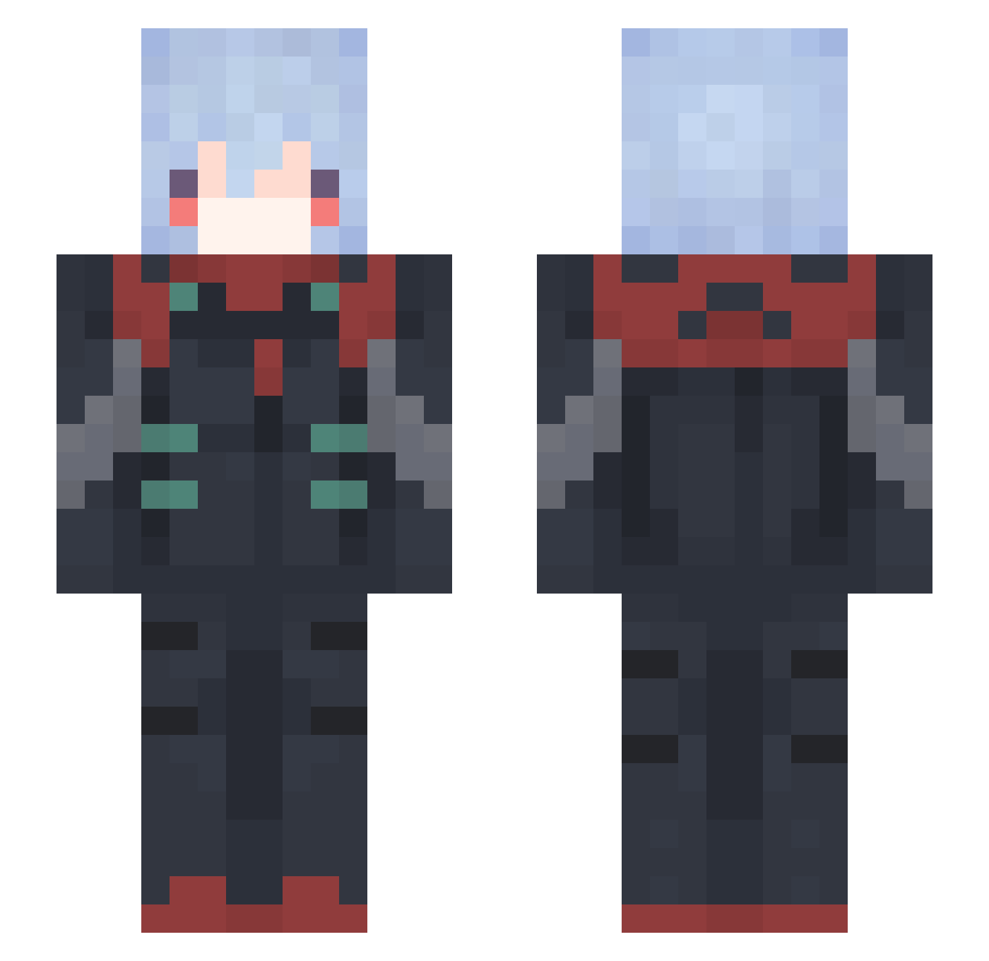 pauup Minecraft skin, front and back view
