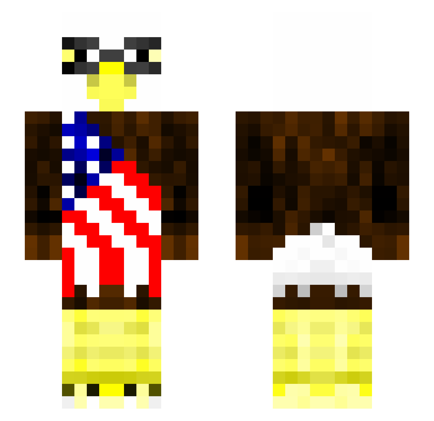Detroix23 Minecraft skin, front and back view