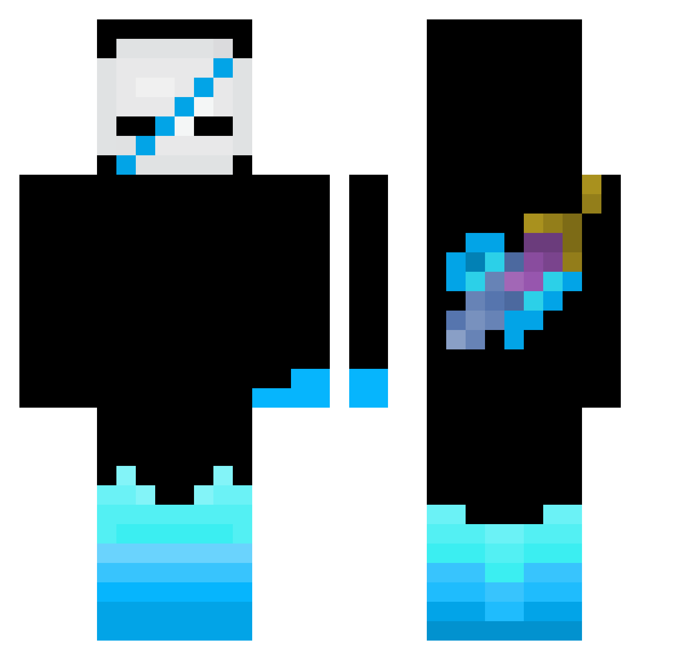 Spavv Minecraft skin, front and back view