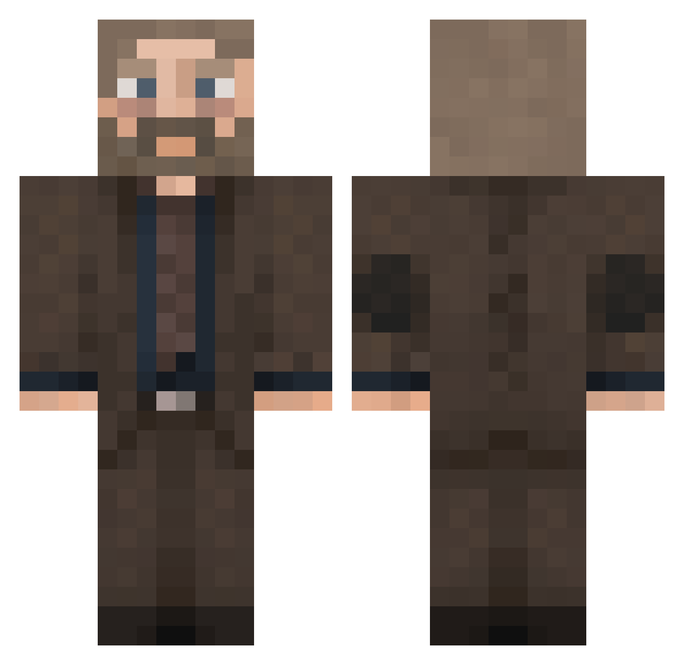 Daxtore Minecraft skin, front and back view