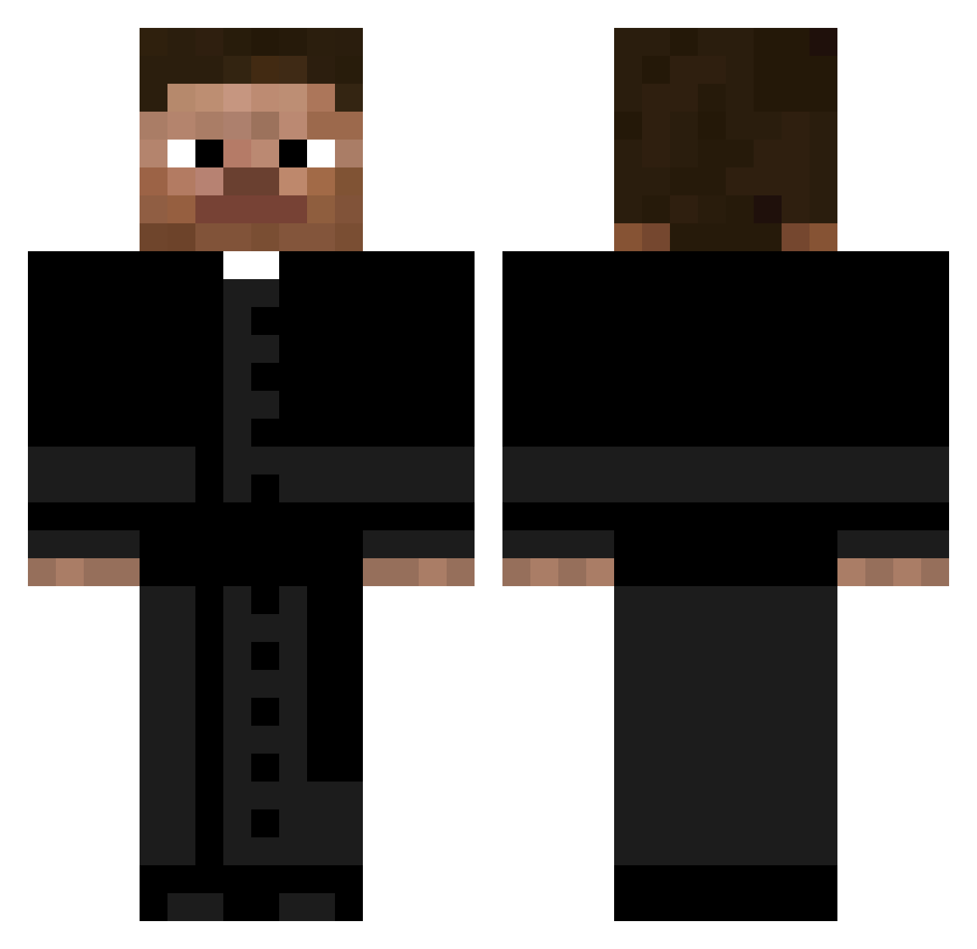 Vinitur Minecraft skin, front and back view
