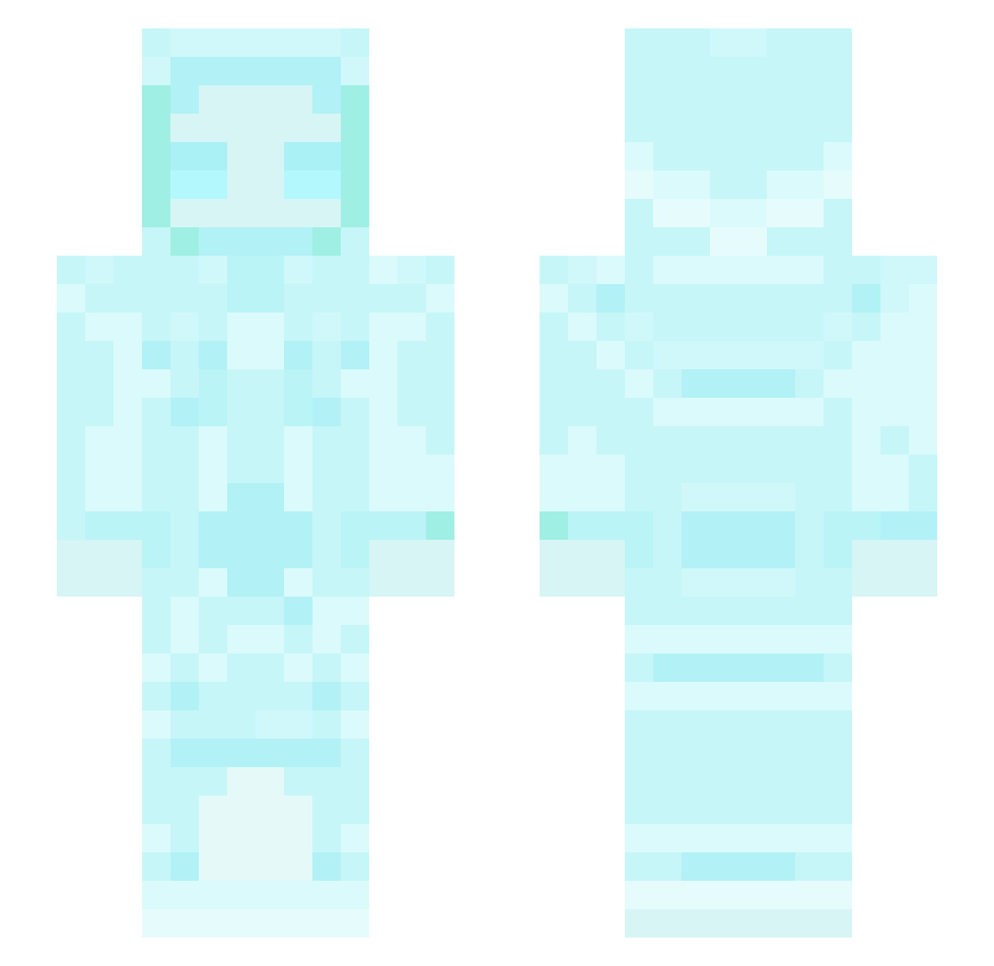 hitpower Minecraft skin, front and back view