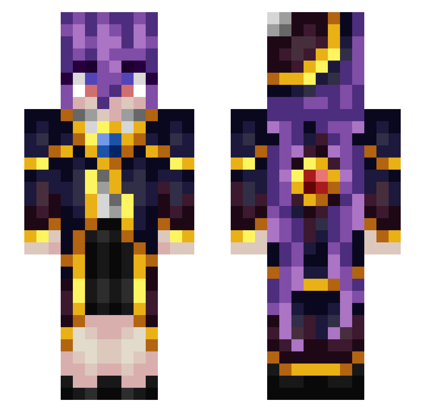 lapachol Minecraft skin, front and back view