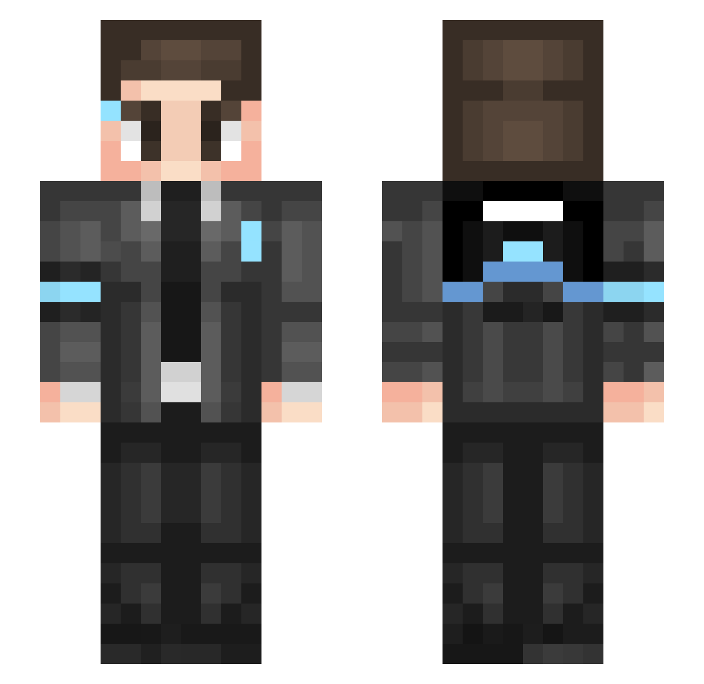 jaeiscrying Minecraft skin, front and back view