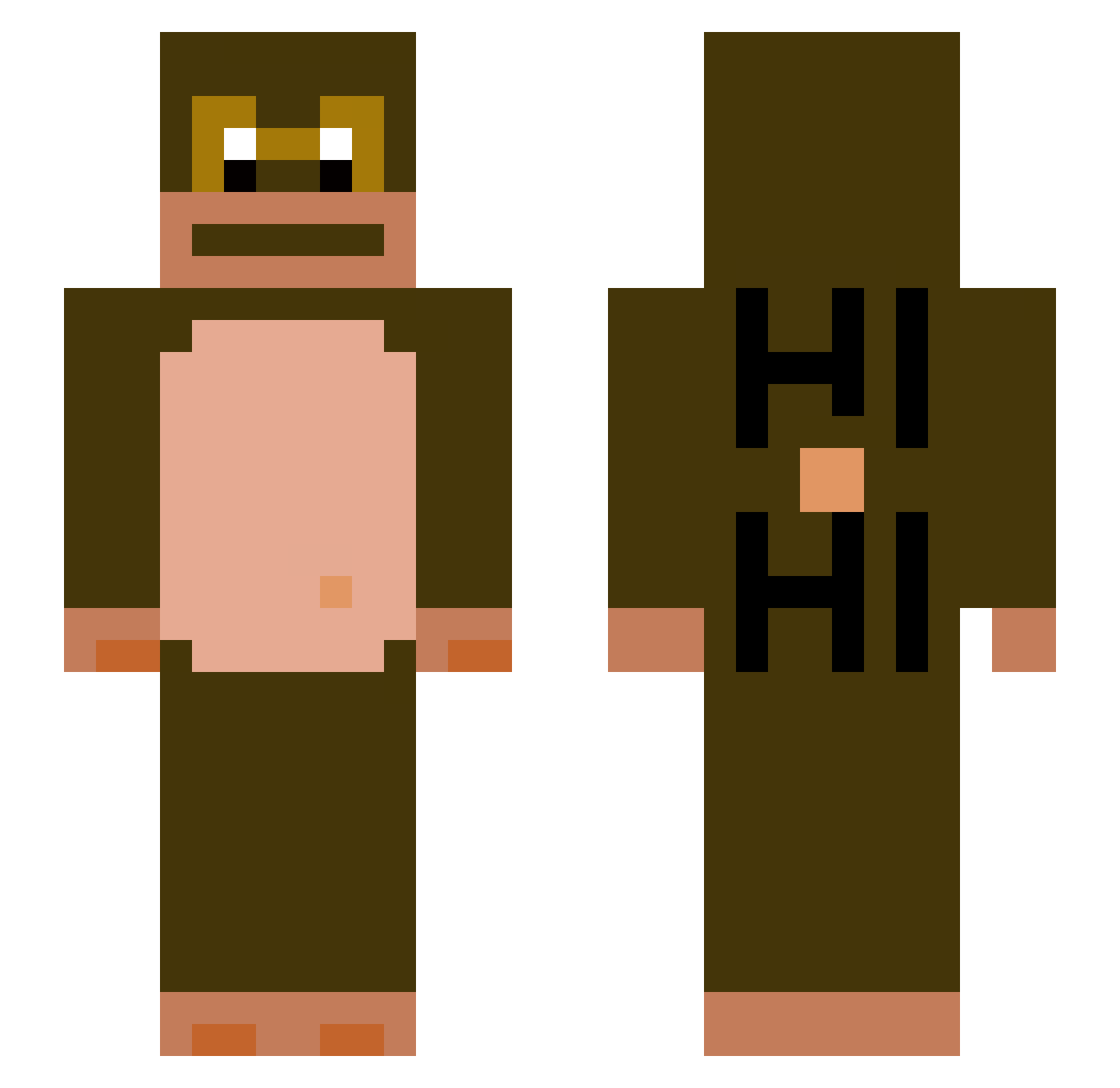 AcornSauce17 Minecraft skin, front and back view