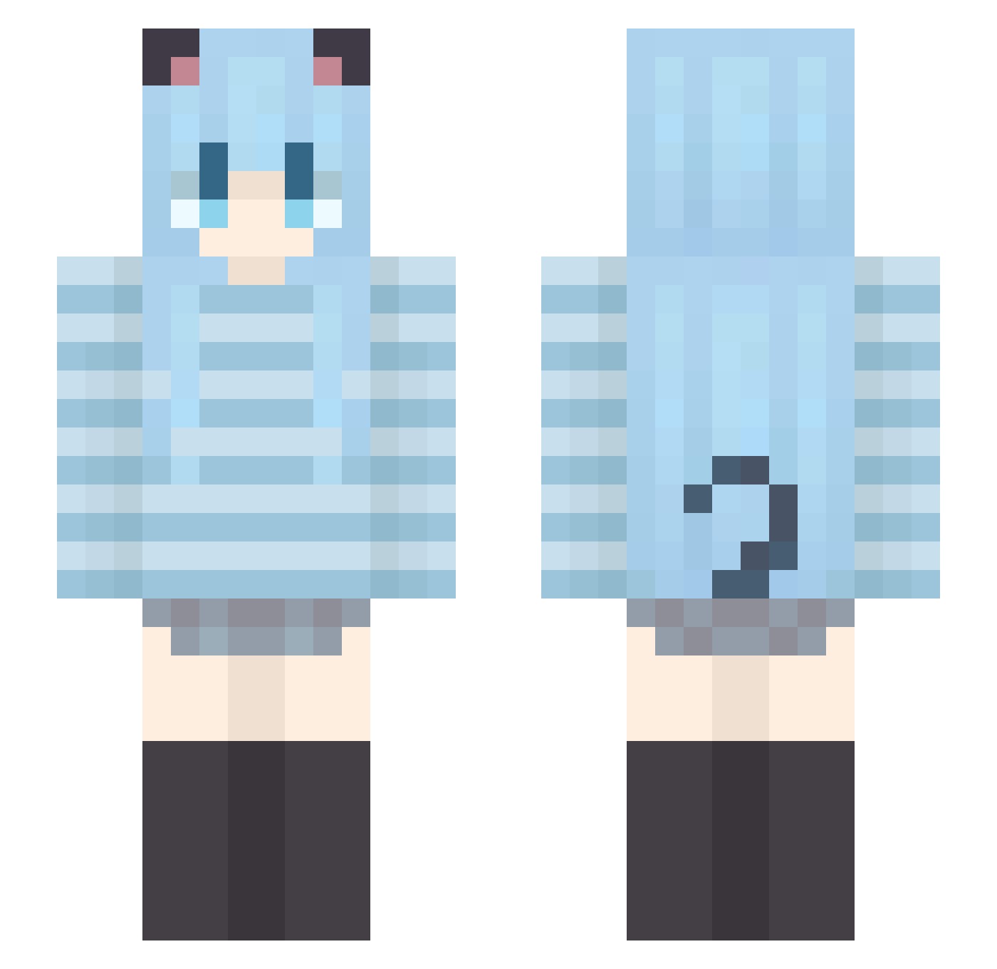 YOUNOX Minecraft skin, front and back view