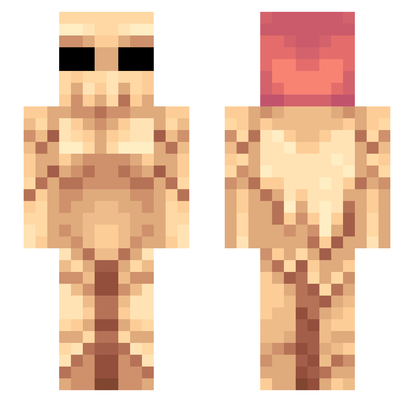 SnoozySands Minecraft skin, front and back view
