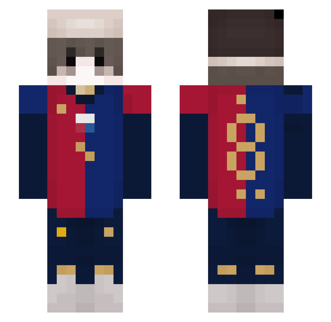 zZafaxwert Minecraft skin, front and back view