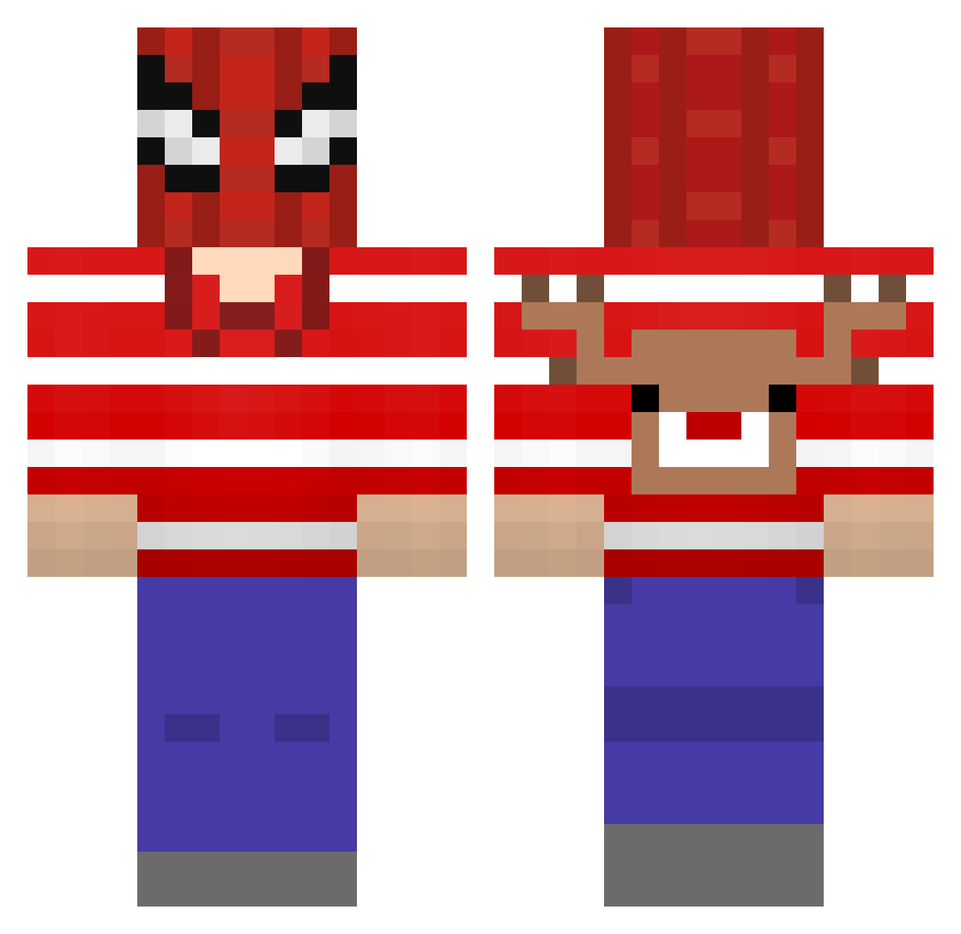 jalbep Minecraft skin, front and back view