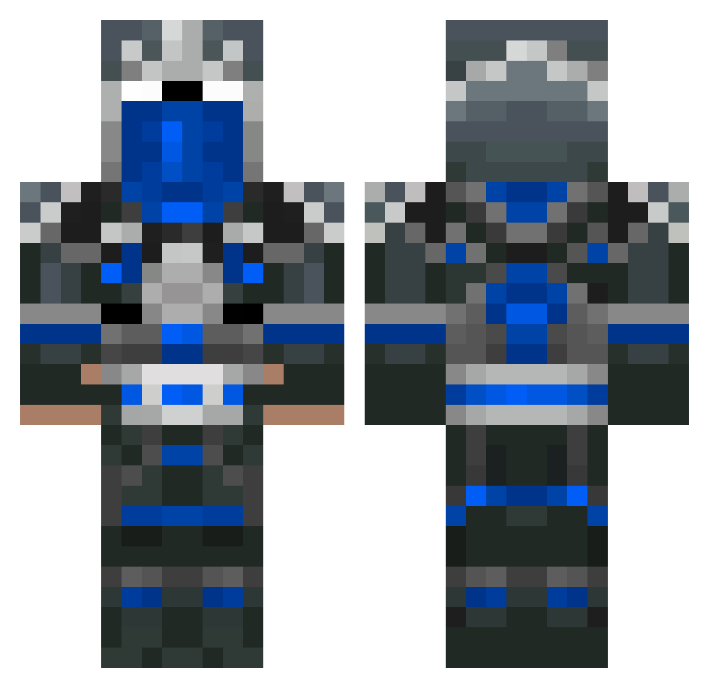 Valedes Minecraft skin, front and back view