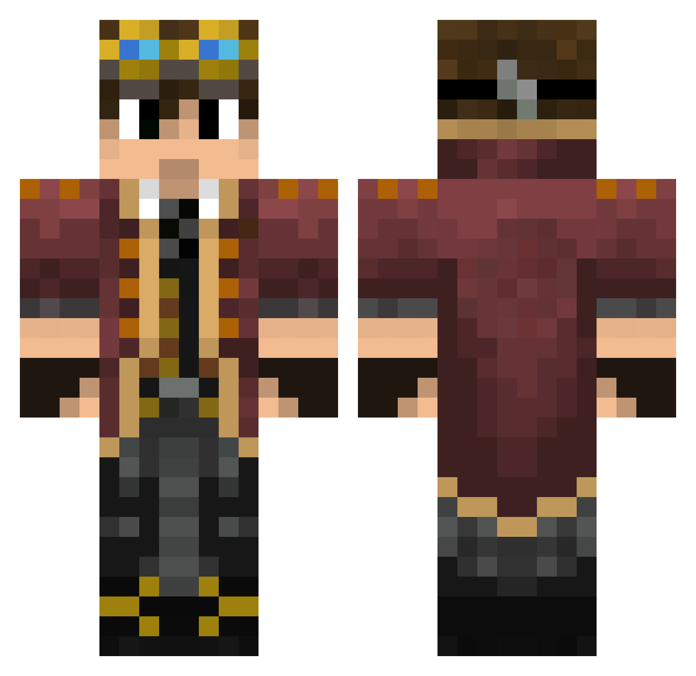 dynomite1111 Minecraft skin, front and back view