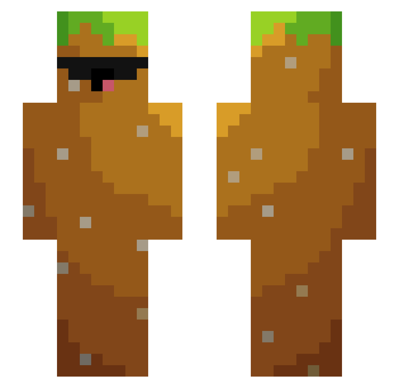 Emilio1331 Minecraft skin, front and back view