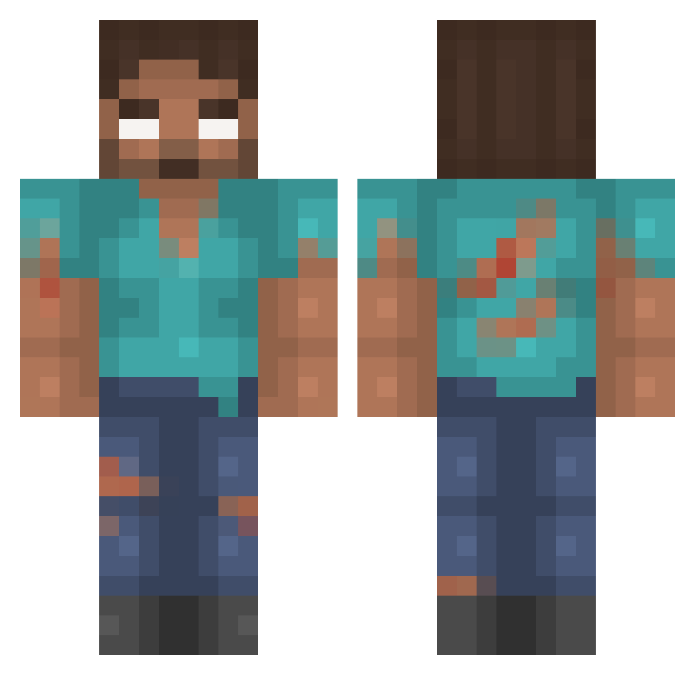 Kinkku206 Minecraft skin, front and back view