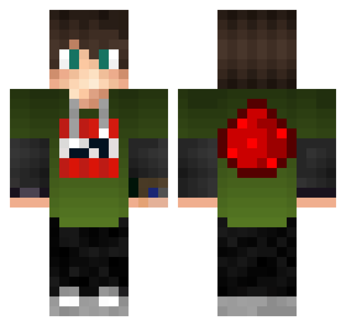OLF123 Minecraft skin, front and back view