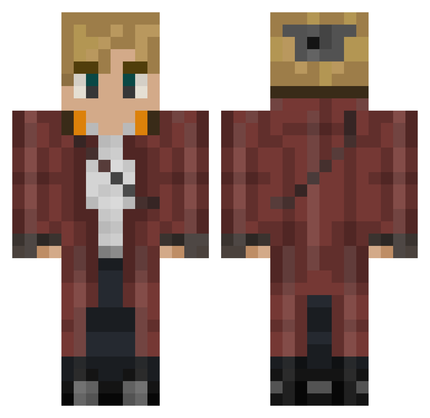 MiGwa Minecraft skin, front and back view