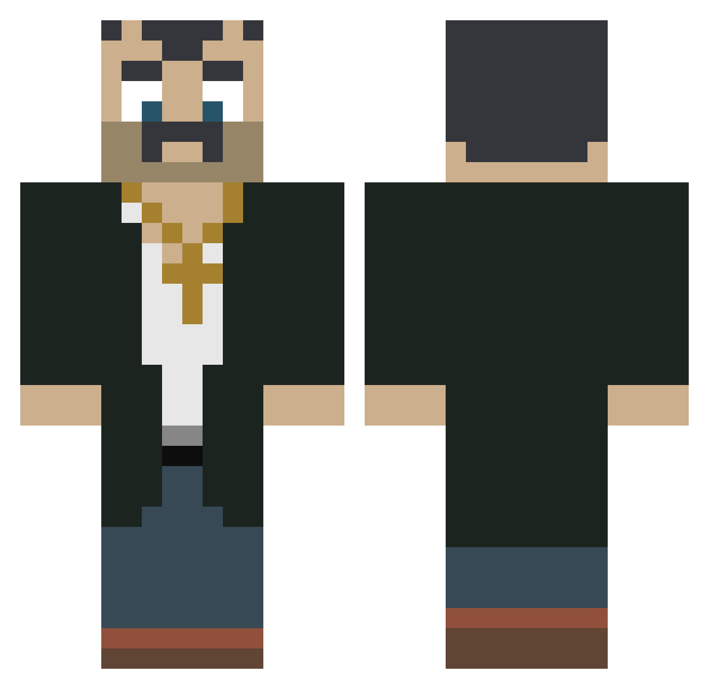 Plexiglass_ Minecraft skin, front and back view