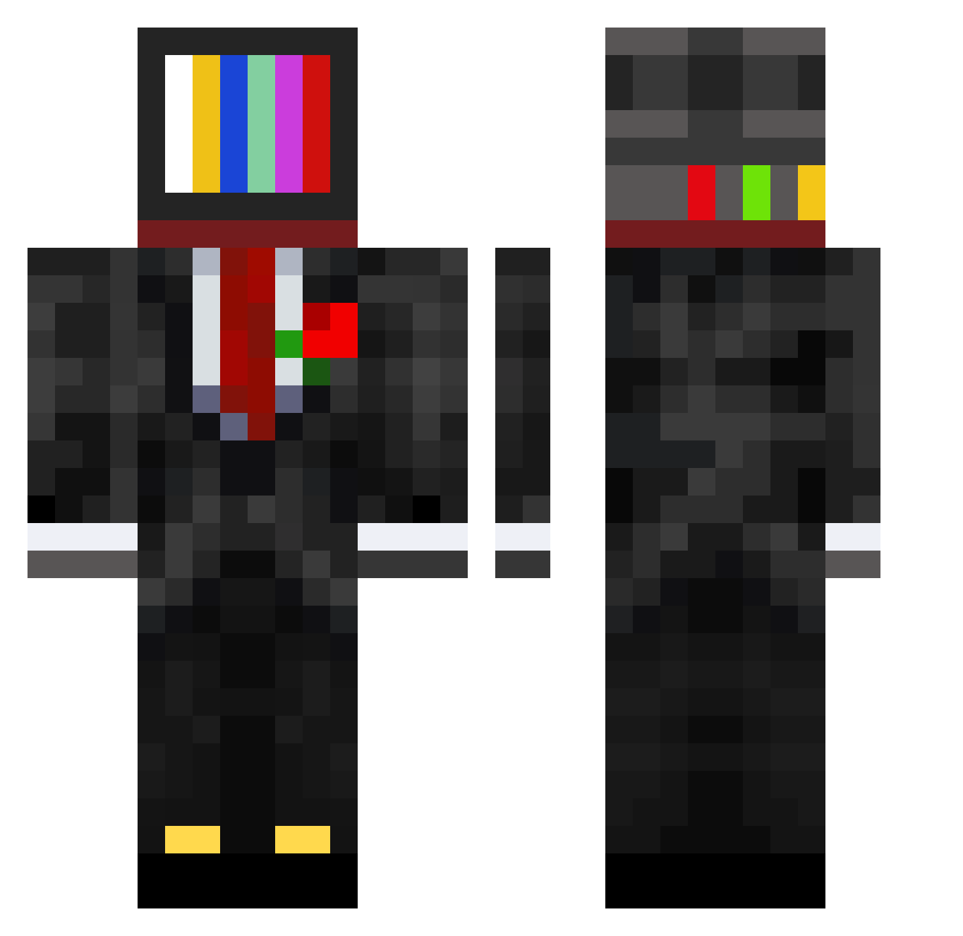 mrpronouns Minecraft skin, front and back view