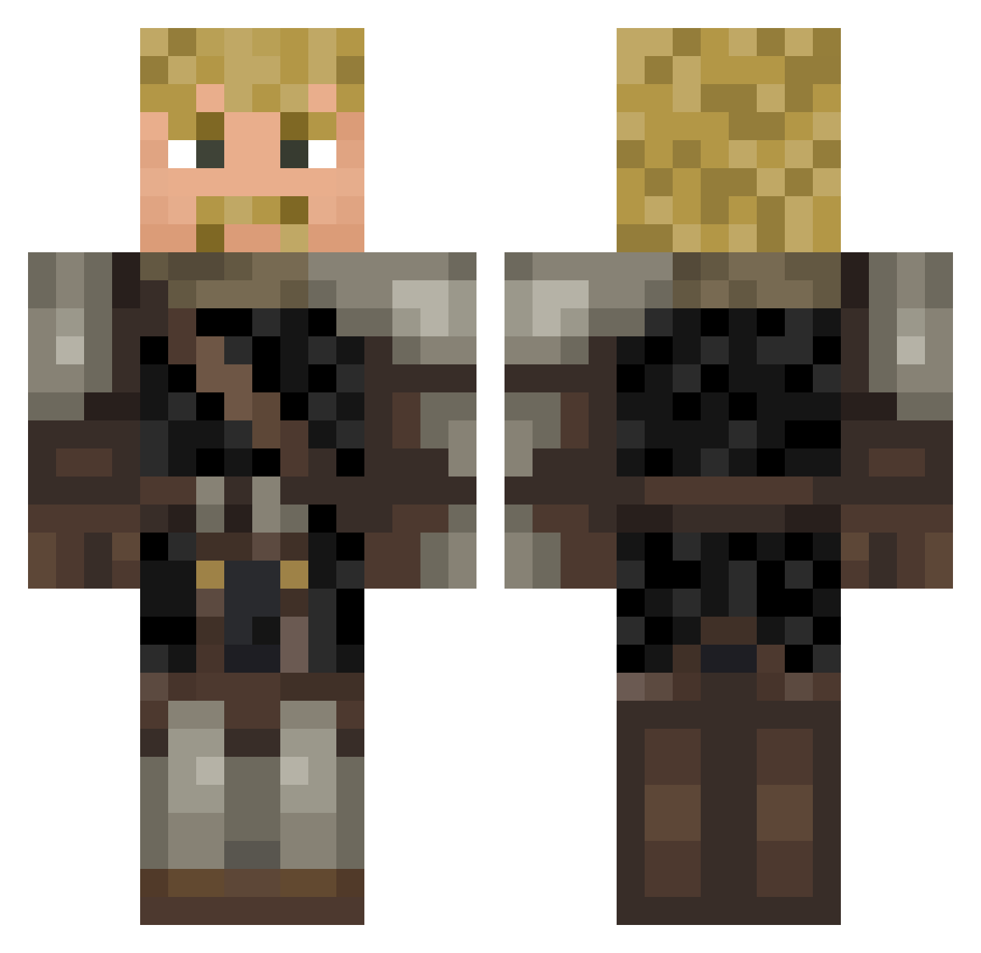 sandi_pushurts Minecraft skin, front and back view