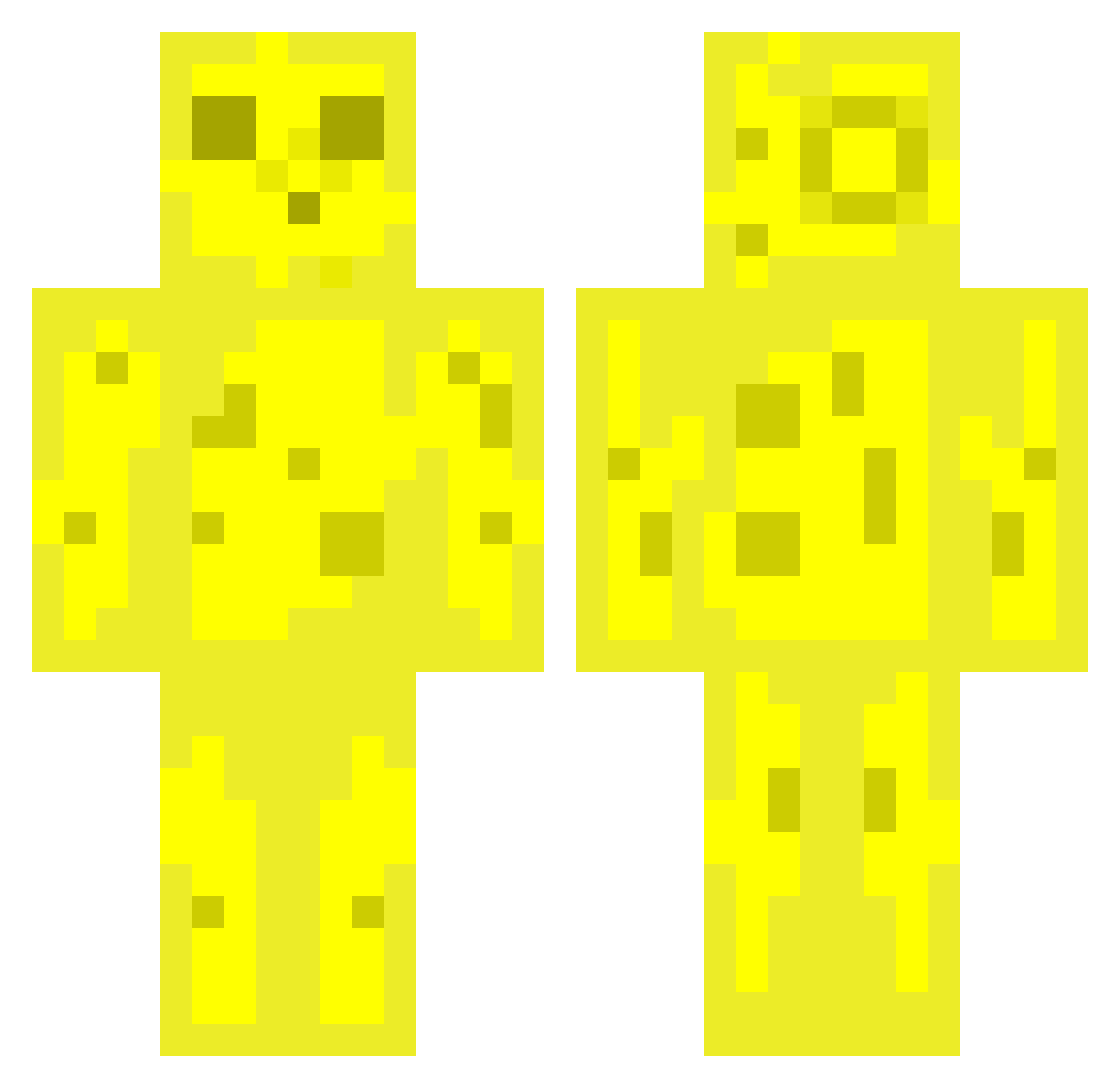 SP0ND33 Minecraft skin, front and back view