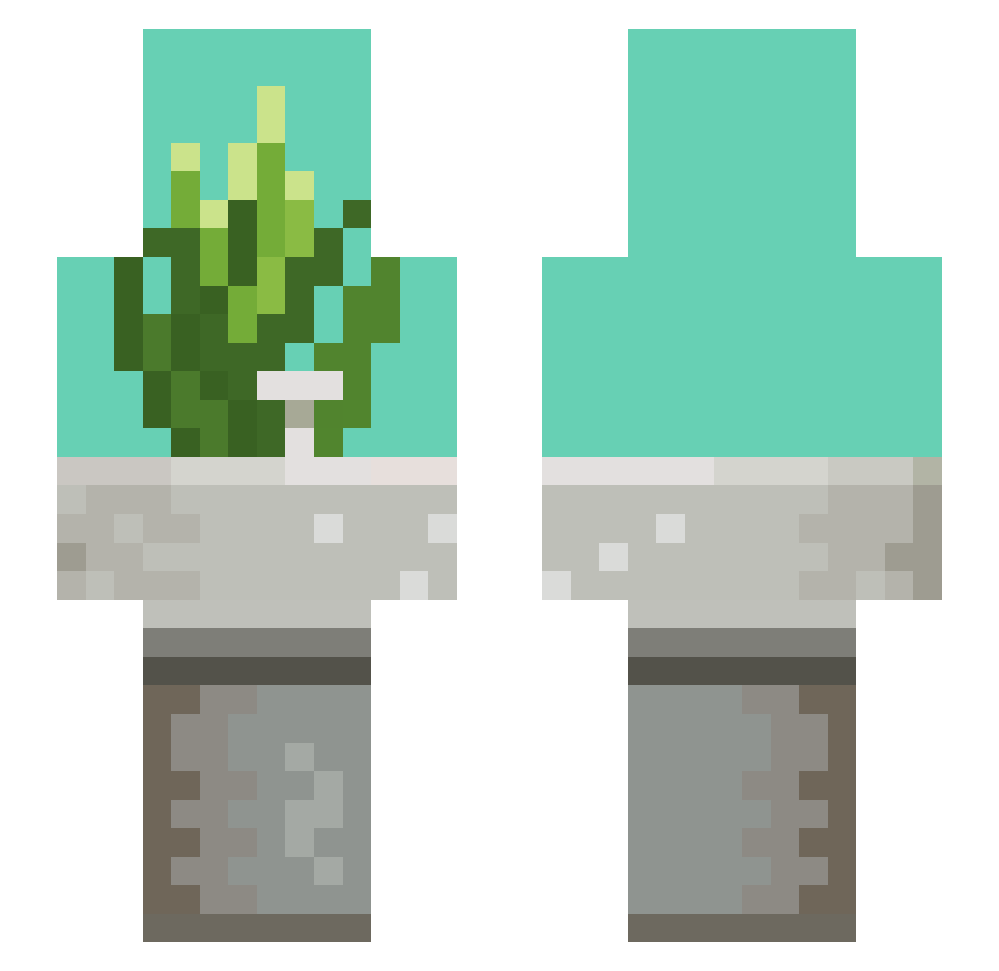 _Aloe Minecraft skin, front and back view