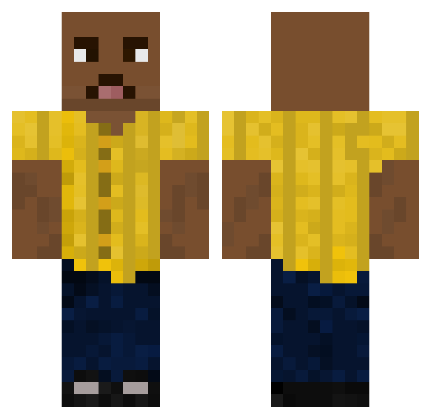 AkenBack Minecraft skin, front and back view