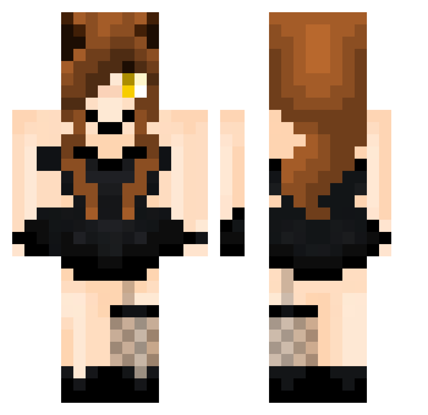 Aedyria Minecraft skin, front and back view