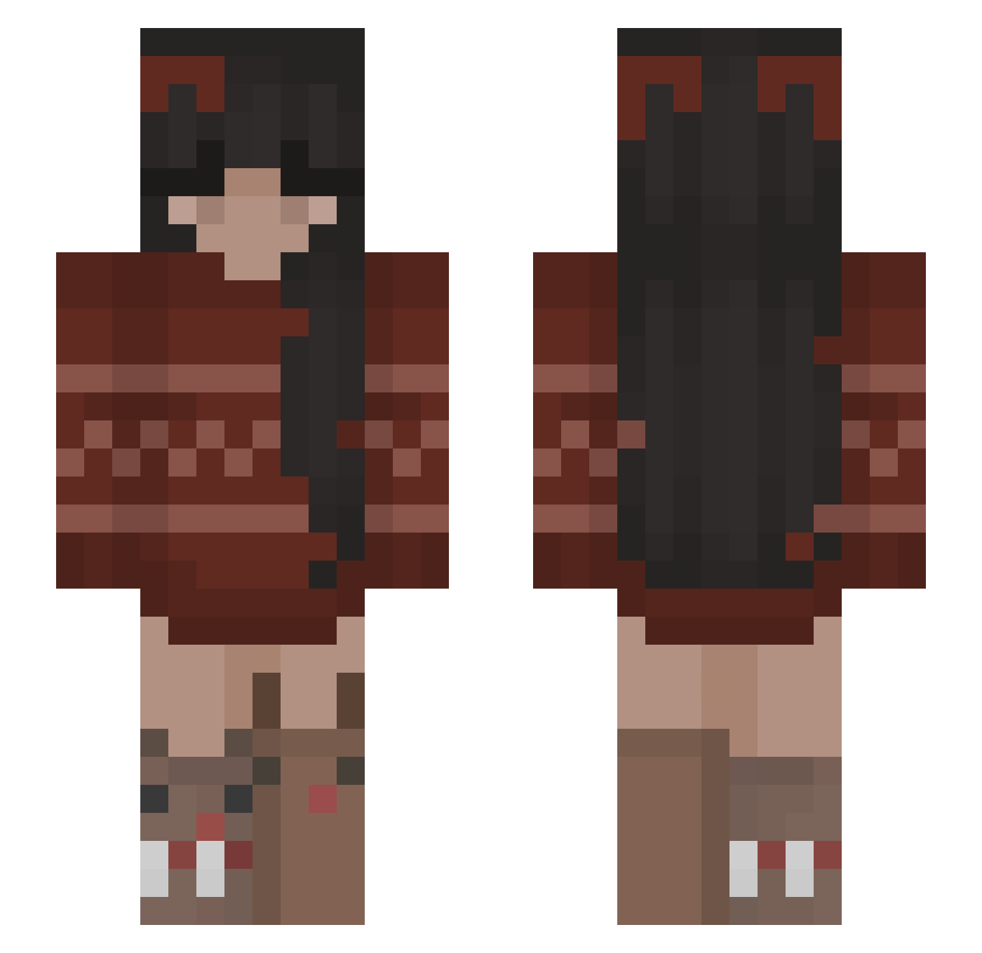 spimbl Minecraft skin, front and back view
