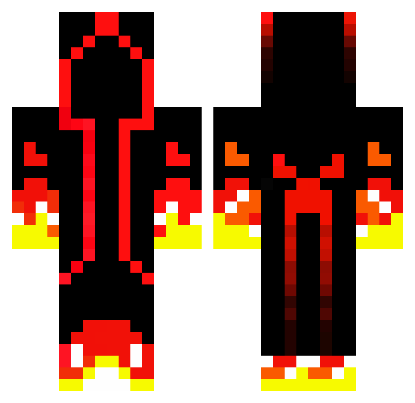 Autolatry Minecraft skin, front and back view