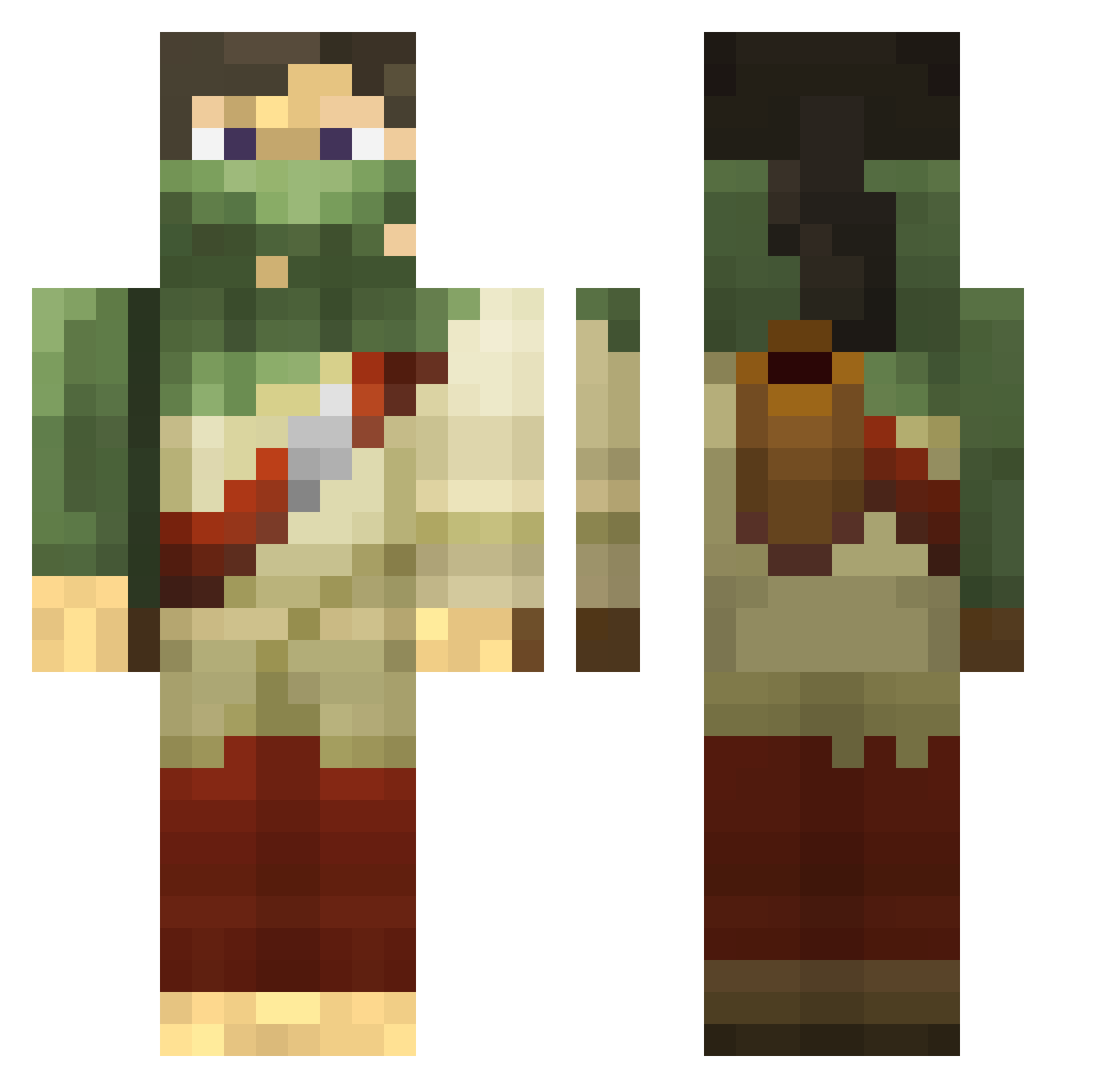 WhyteLightnyn Minecraft skin, front and back view