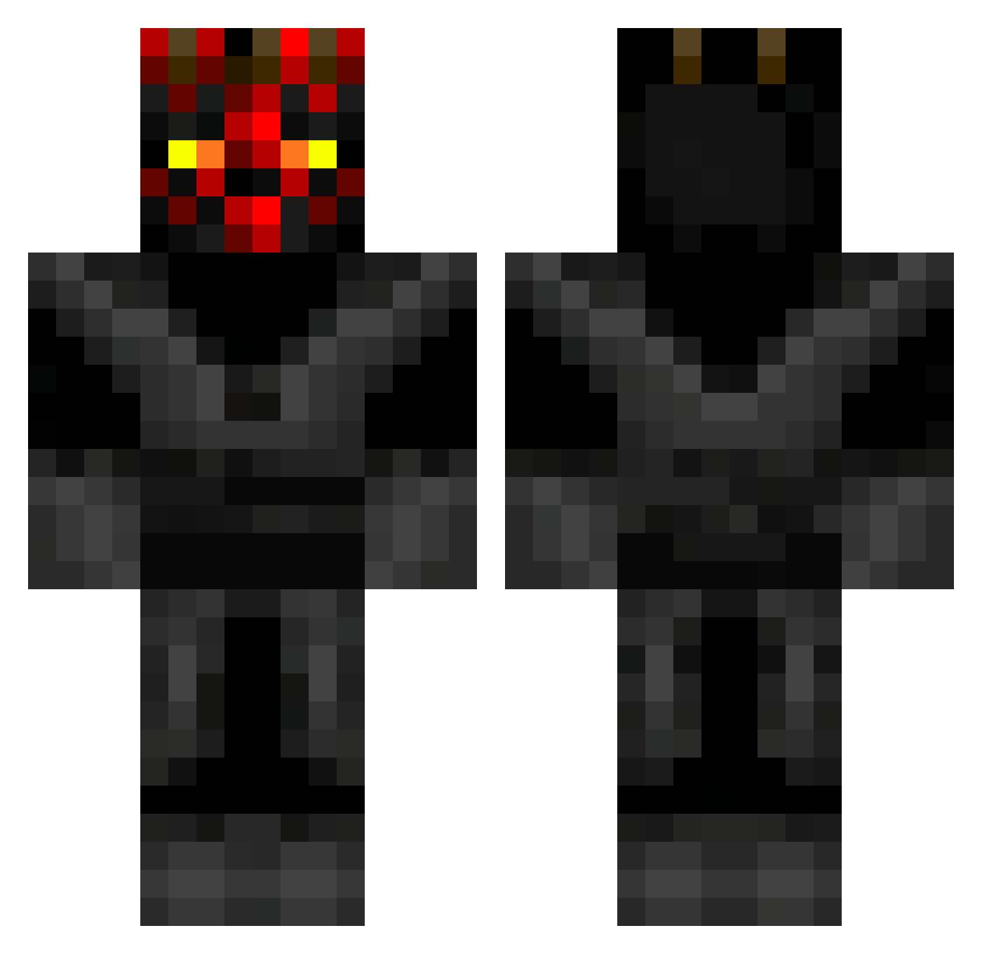 Warior250 Minecraft skin, front and back view