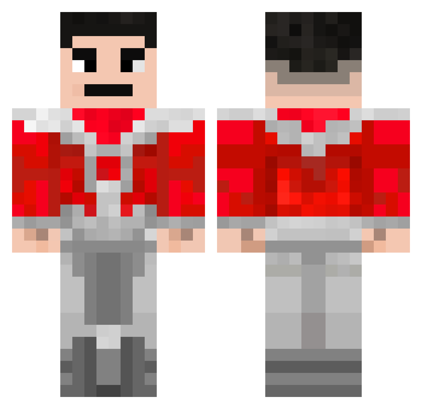 Shouwws Minecraft skin, front and back view