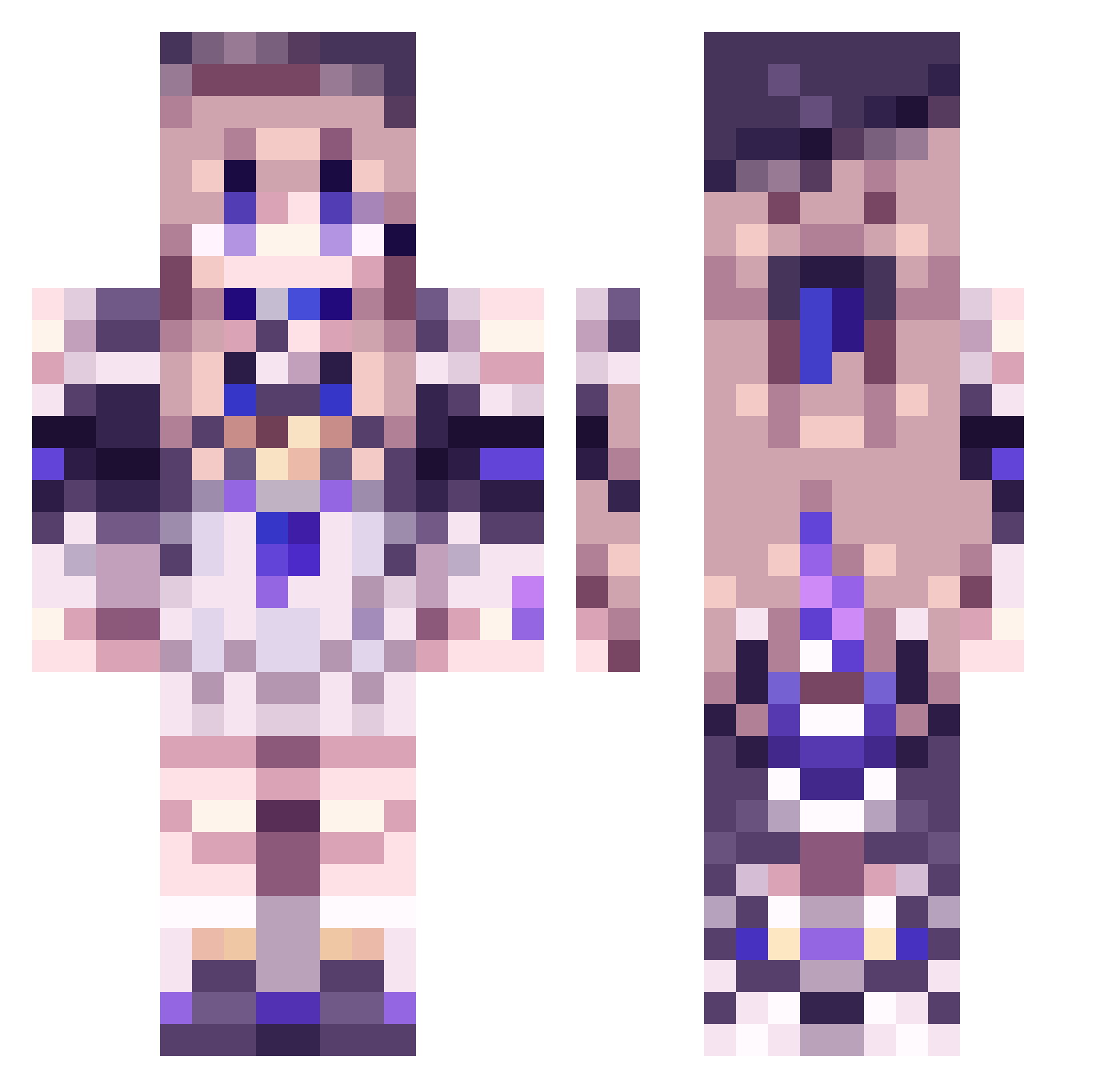 AnubisX29 Minecraft skin, front and back view