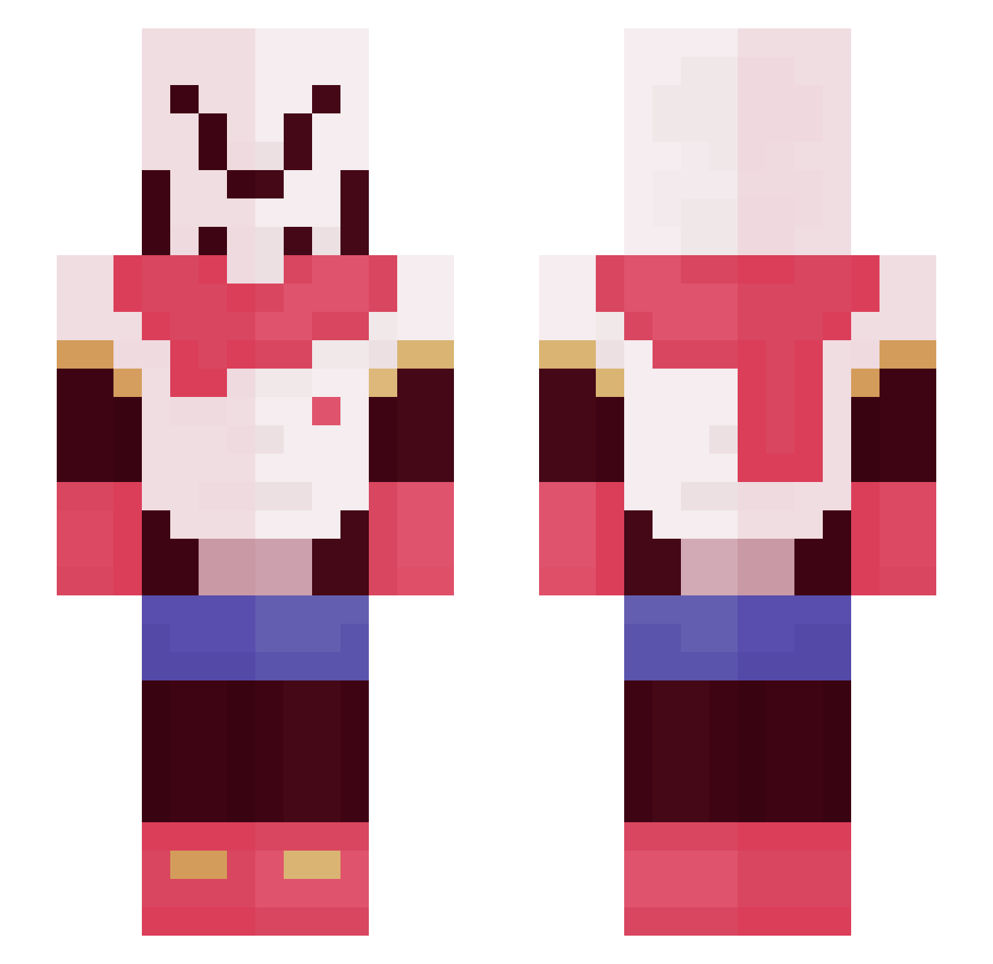Brantopia Minecraft skin, front and back view
