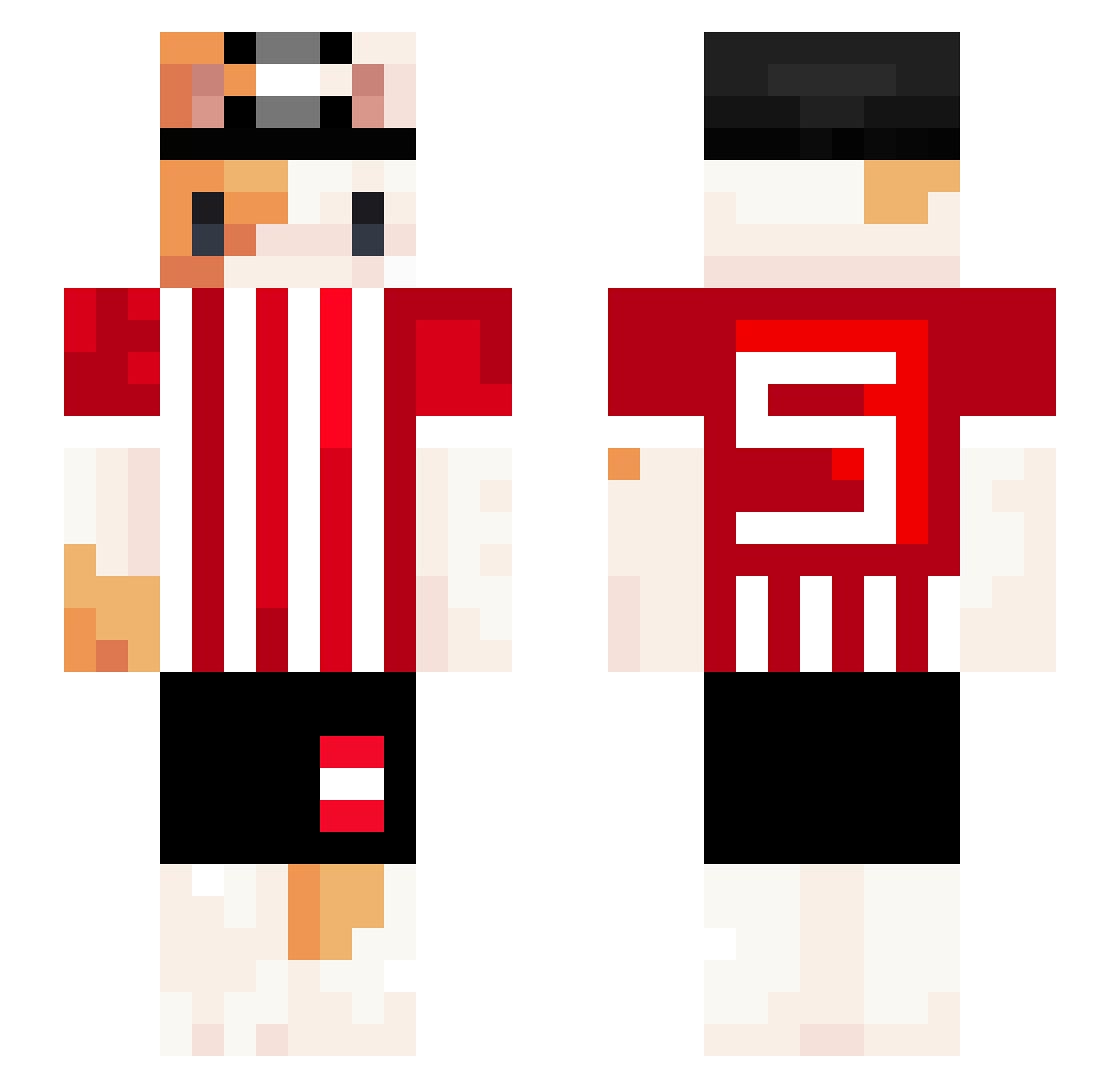 Bauti_Dev Minecraft skin, front and back view