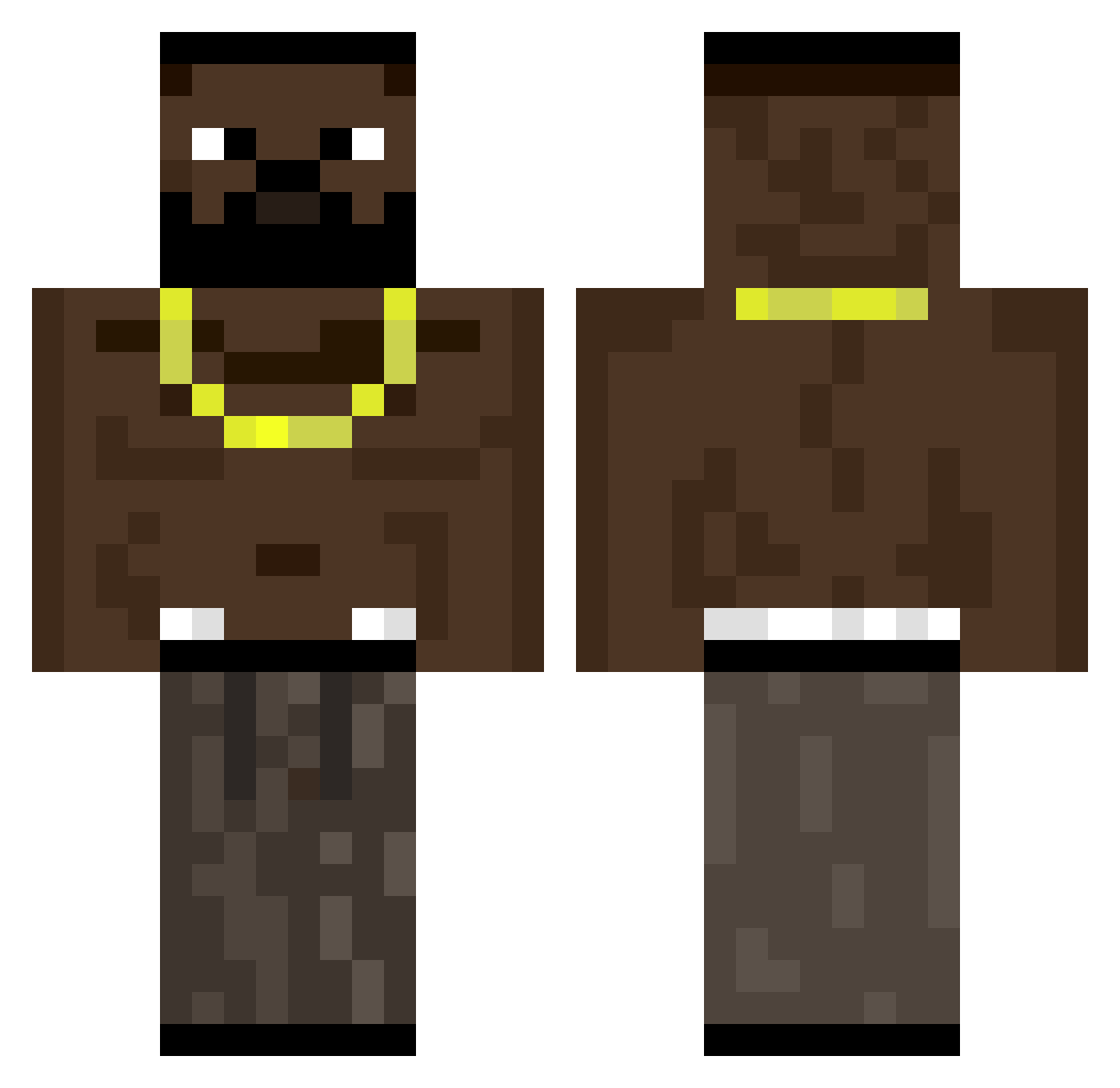 EnesOn260fps Minecraft skin, front and back view