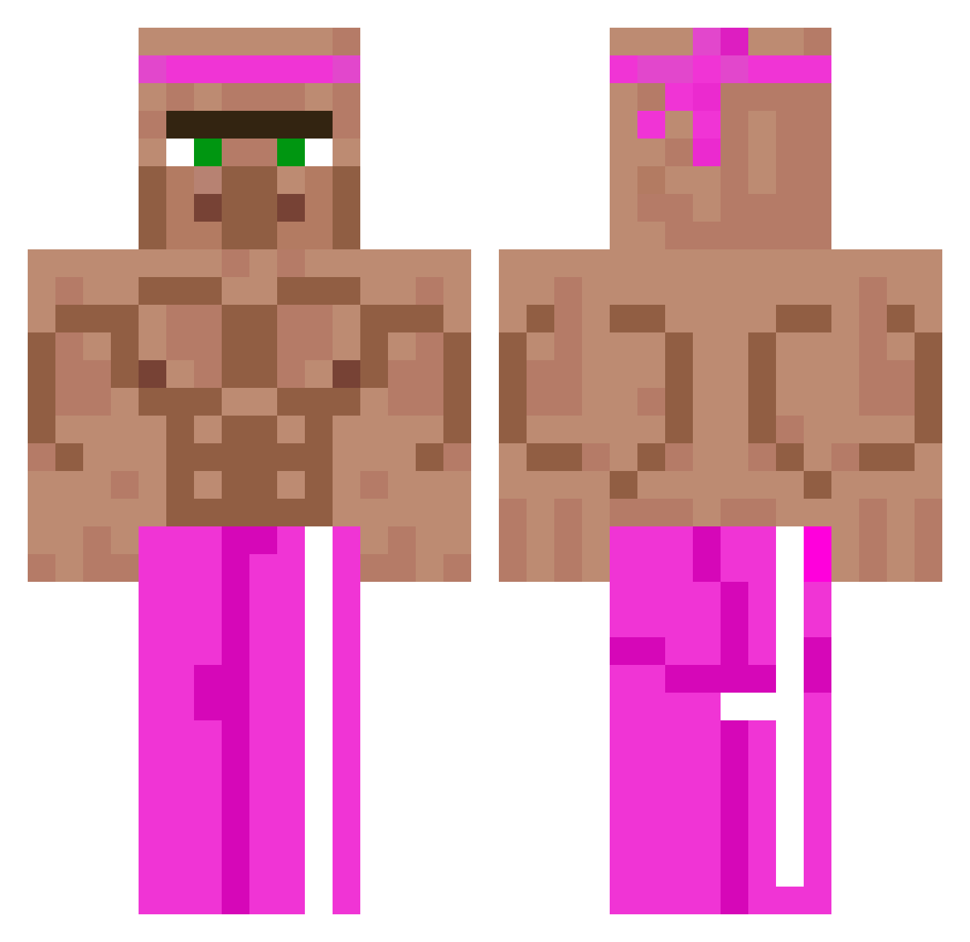 mankmuffingames Minecraft skin, front and back view
