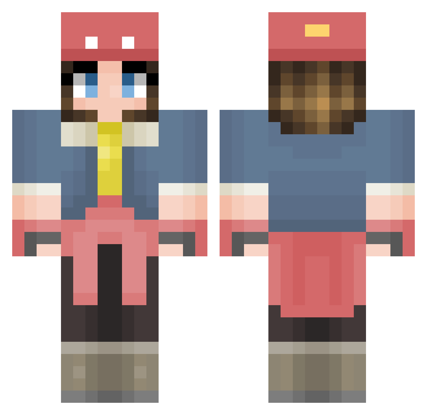 MIKisaqt Minecraft skin, front and back view
