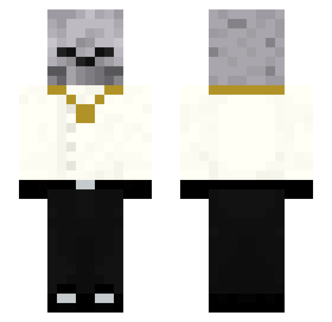 00nion Minecraft skin, front and back view
