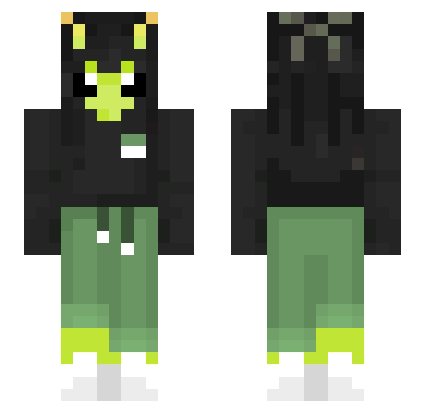 Wib_Mainia Minecraft skin, front and back view