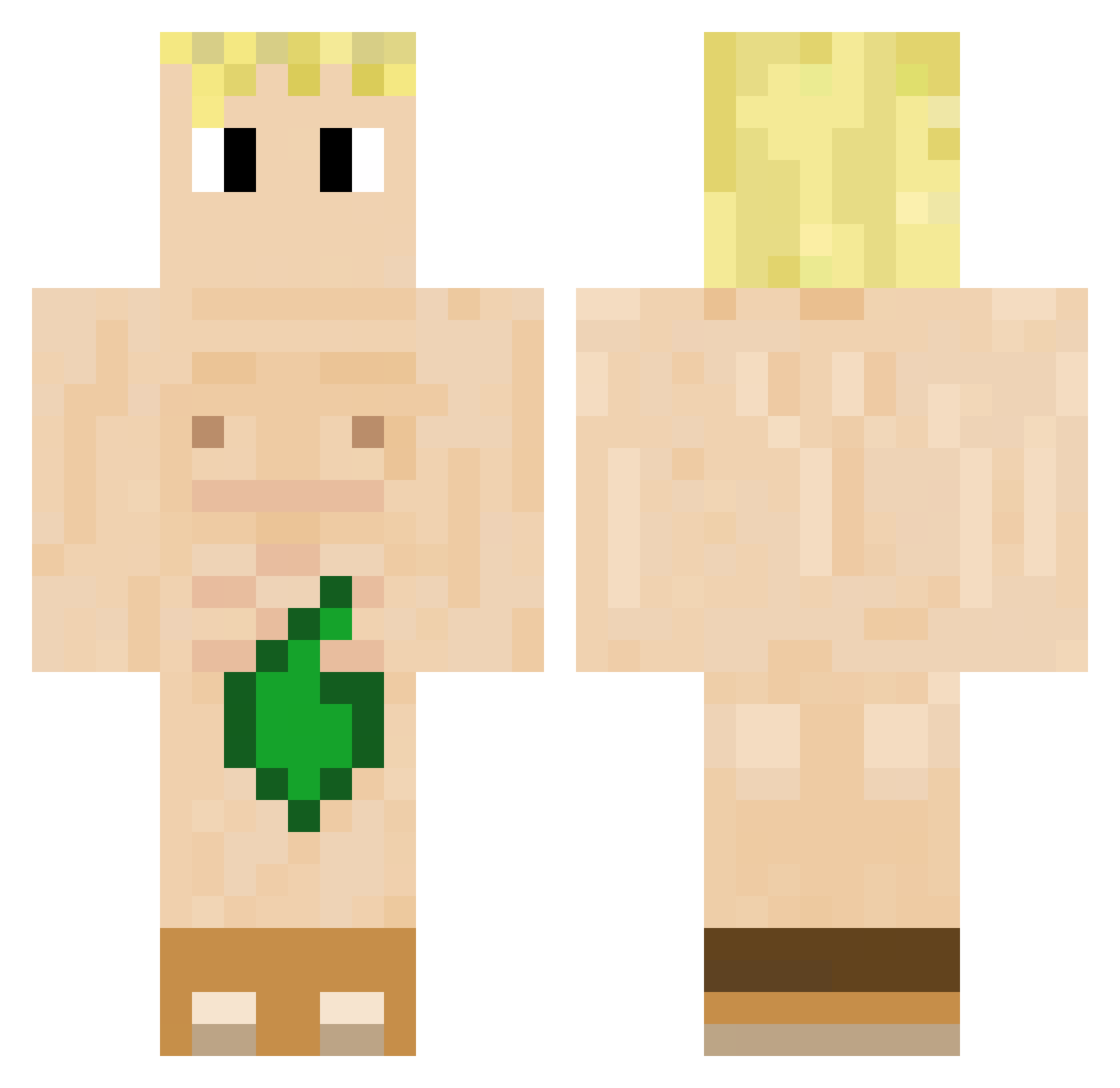 Wavejean Minecraft skin, front and back view