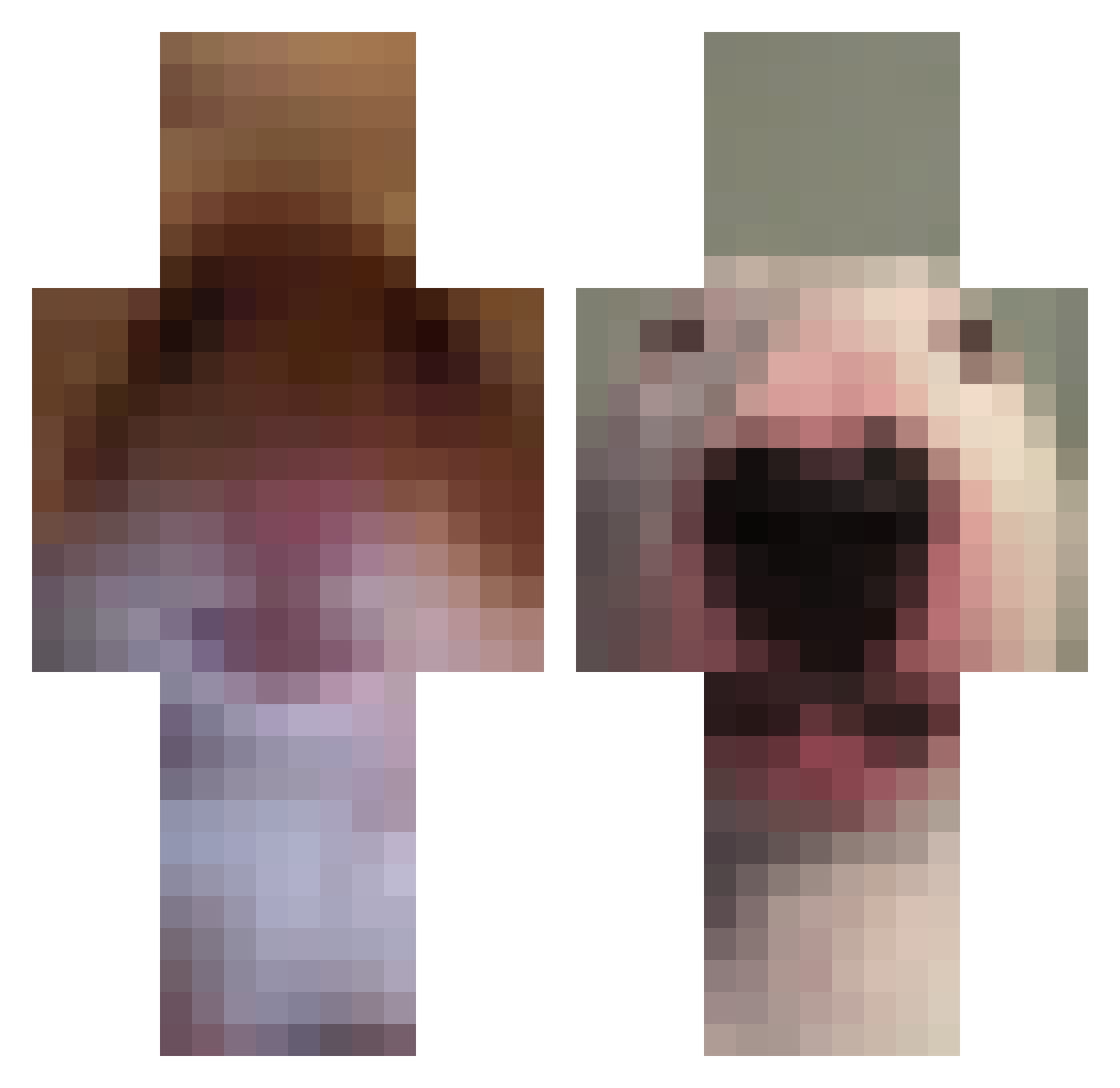 _Bossinator_ Minecraft skin, front and back view