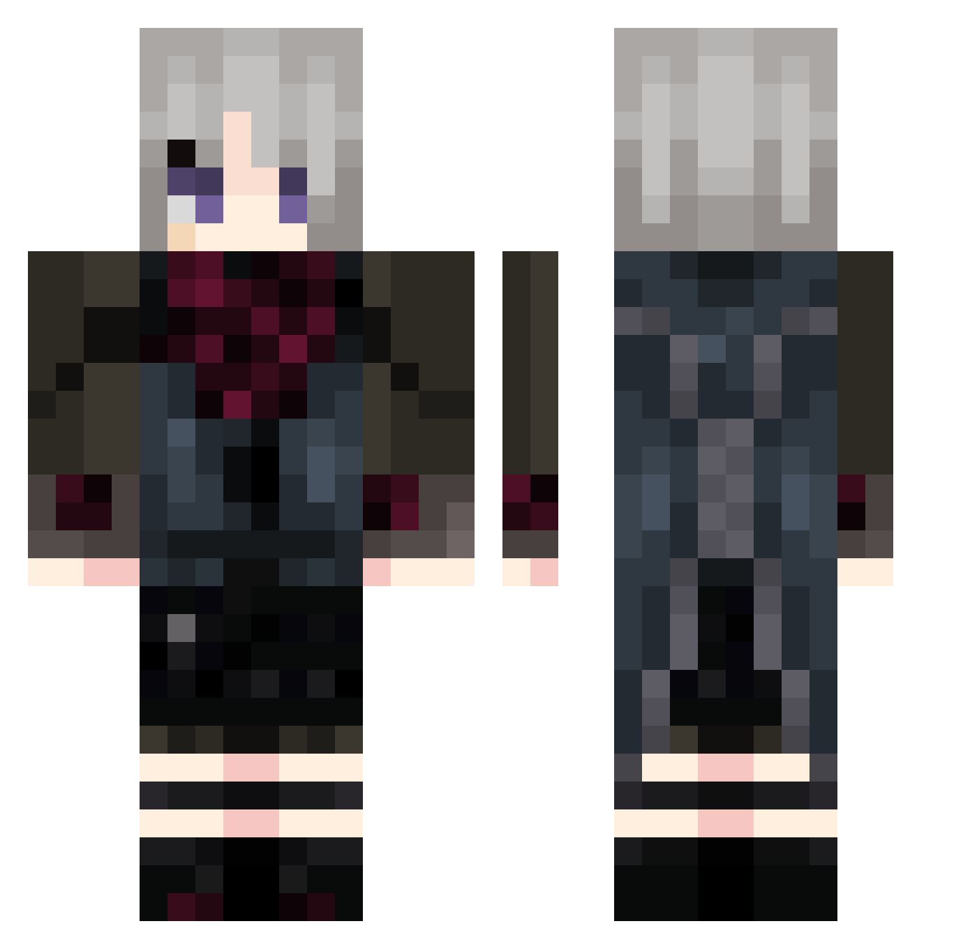 Rxchys Minecraft skin, front and back view