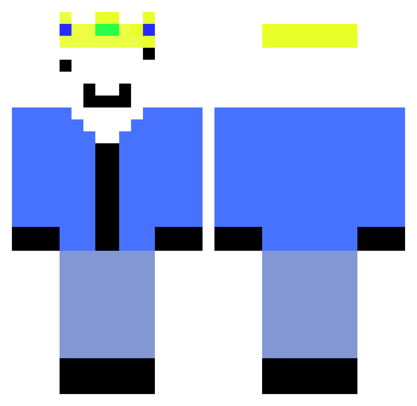 wolfpack720 Minecraft skin, front and back view