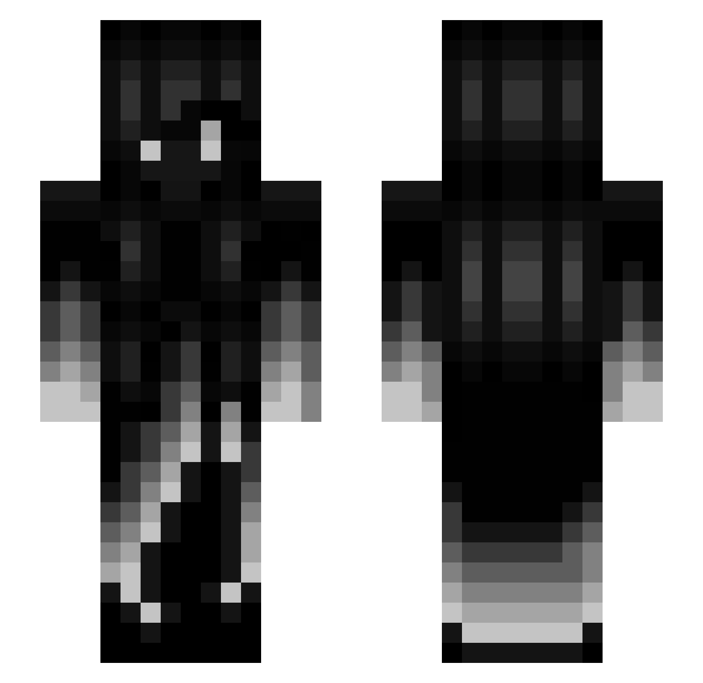 Phantom2137 Minecraft skin, front and back view
